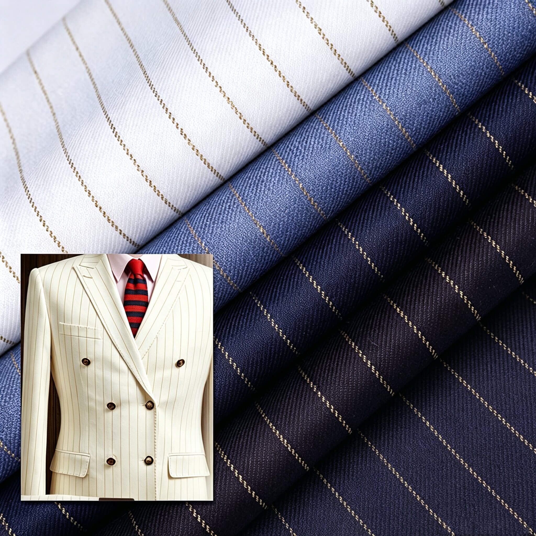 Stripe Polyester Viscose Blend Woven Twill Fabric for Suit Wholesale S 2
